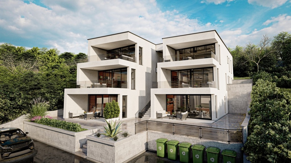 Výhľad na more z balkóna na prvom poschodí nehnuteľnosti A2363 v Chorvátsku - Panorama Skauting.