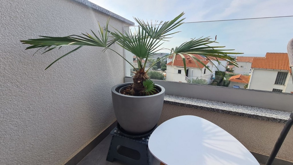 Terasa s výhľadom na more pozemku A2636, ktorý je na predaj v Chorvátsku v regióne Ostrov Pag - Panorama Skauting.