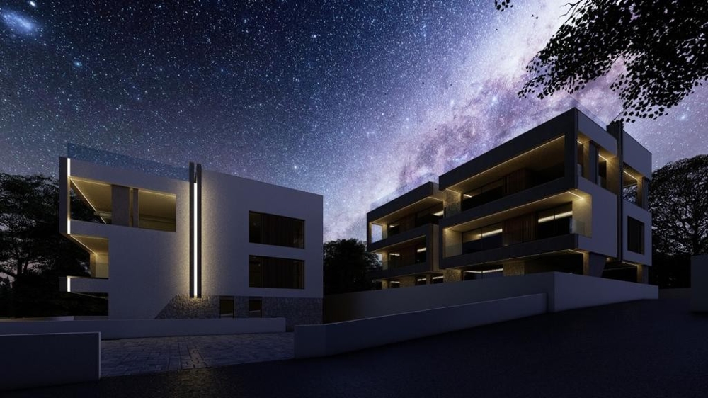3D vizualizácia v noci, nehnuteľnosť A2790 v Chorvátsku.