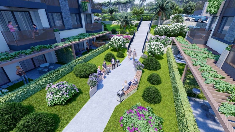 Krásne upravená záhrada pri dome