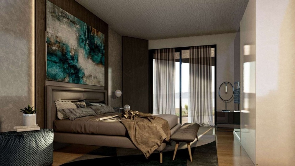 Spálňa s prístupom na terasu a výhľadom na more