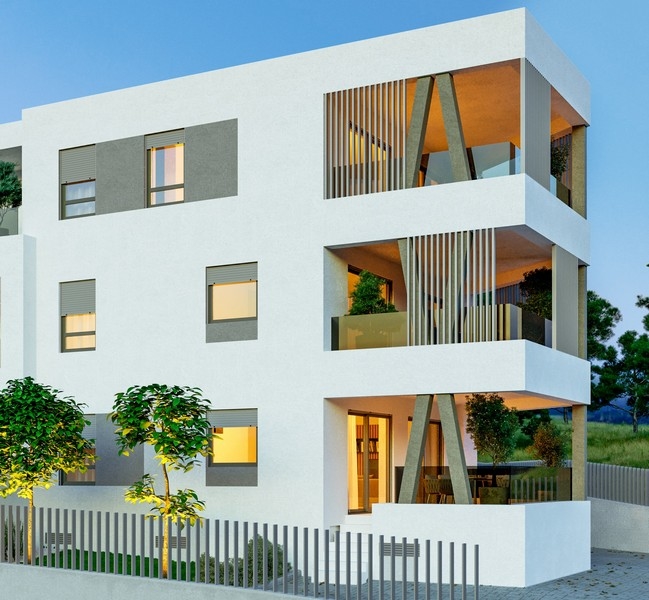 Priestranná a krytá terasa s čiastočným výhľadom na more - A3028