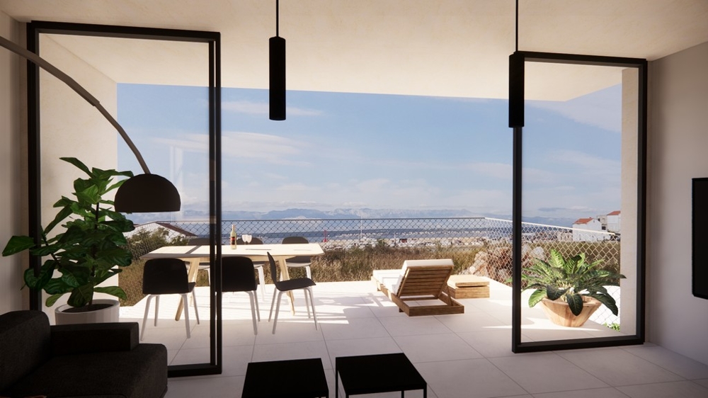 Výhľad na more z veľkého okna apartmánu A3442.