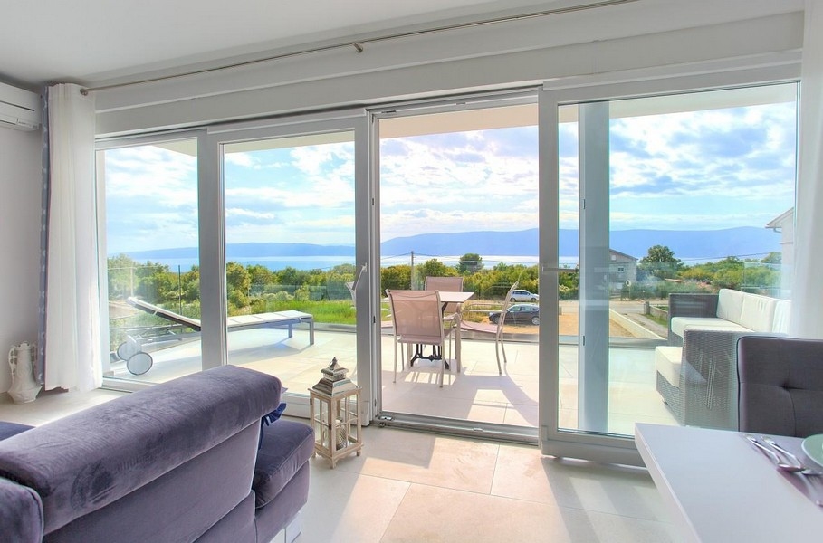 Obytná plocha nehnuteľnosti A3444, ktorá sa predáva v Chorvátsku na ostrove Krk.