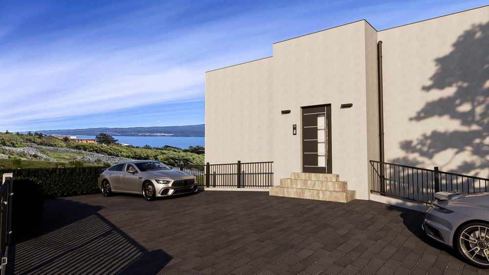 Vonkajší priestor s parkovacími miestami.