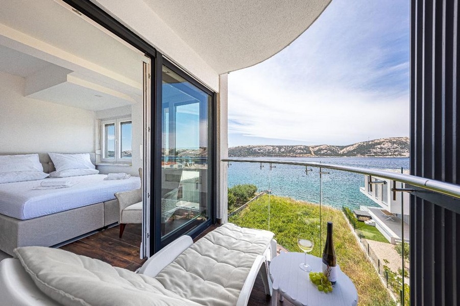 Apartmán s výhľadom na more v Stara Novalja na ostrove Pag