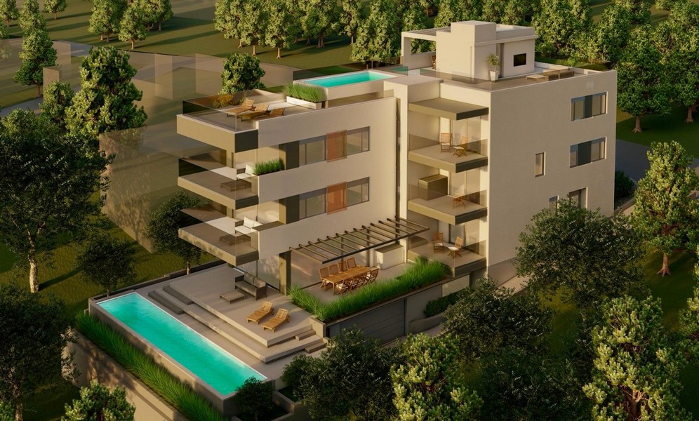 Vizualizácia nových apartmánov A3618 v Chorvátsku - Panorama Skauting.