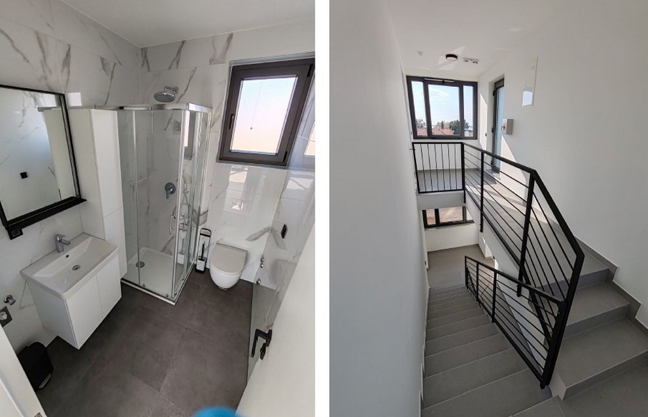 Svetlé schodisko s priečelím okna