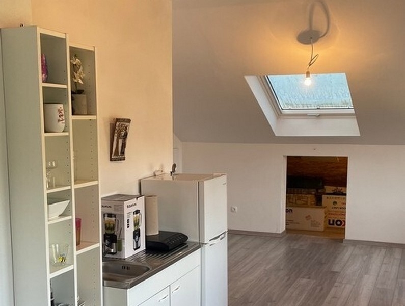 Obývacia časť s kuchynským kútom a strešným oknom