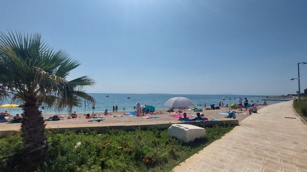 Pláž priamo pred apartmánom na ostrove Pašman
