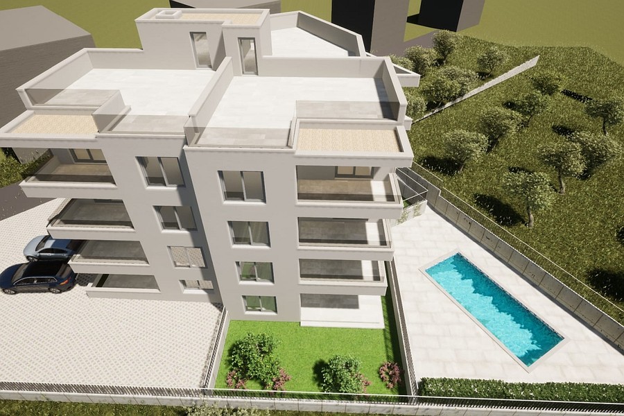 Penthouse s veľkou strešnou terasou na ostrove Ciovo
