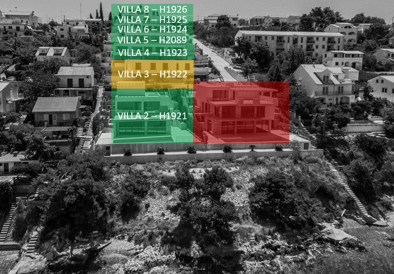 Luxusné nehnuteľnosti pri mori v Chorvátsku - Panorama Scouting H1927, Stredná Dalmácia, Ostrov Čiovo Trogir.