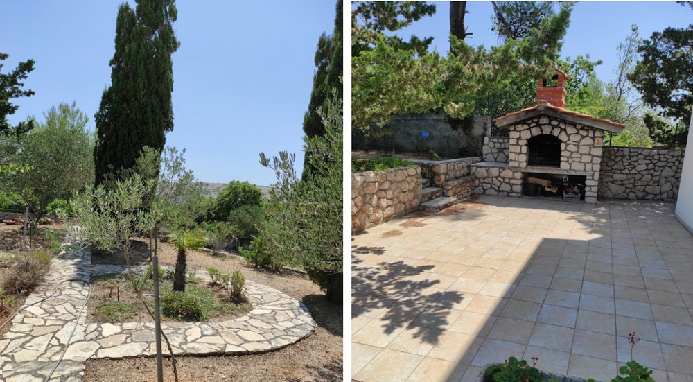 Grilovací gril vo vonkajšom areáli objektu H2481 v Barbate na ostrove Rab.