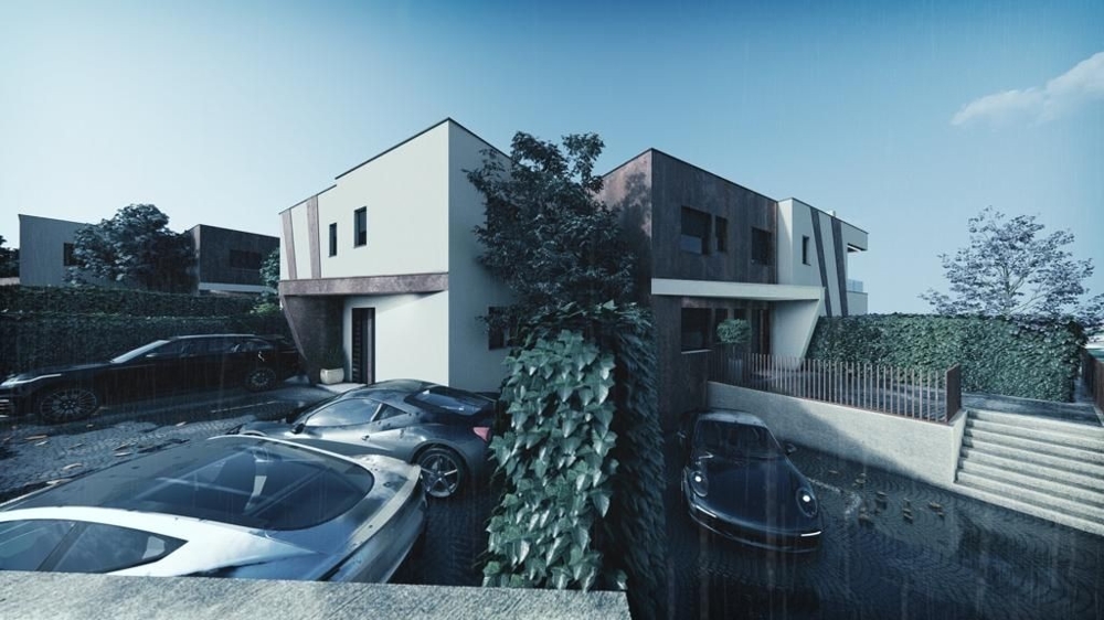 Moderný radový dom s posilňovňou