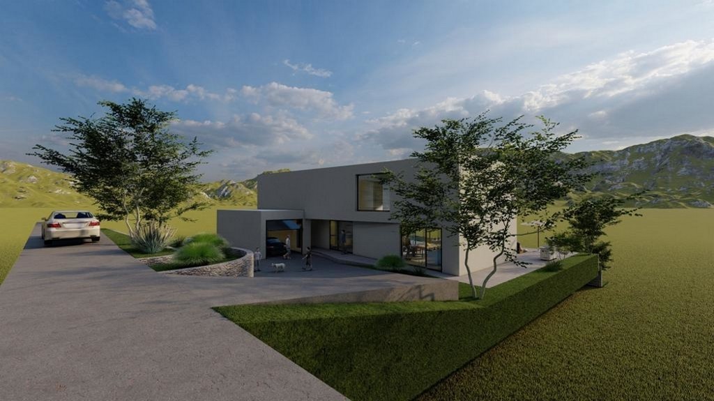 Garáž a parkovacie miesta v zadnej časti vily H2663 v Chorvátsku - Panorama Skauting.