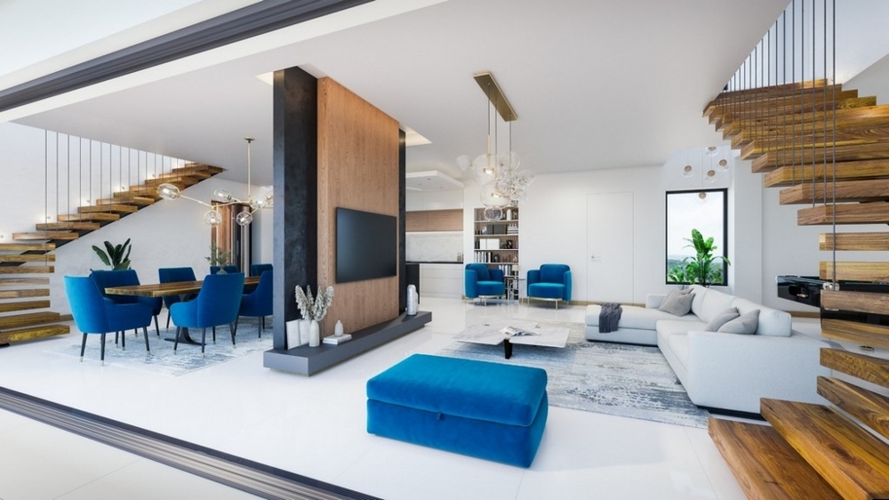 Vnútorné schody vedú z obytnej časti do horného poschodia vily H2713 na Istrii pri Poreči - Panorama Scouting.