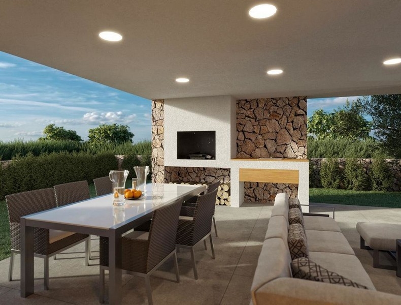 Veľký priestor na grilovanie a terasu