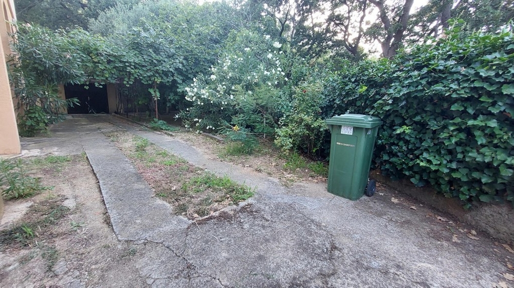 Príjazdová cesta a zelený vonkajší areál domu v Chorvátsku