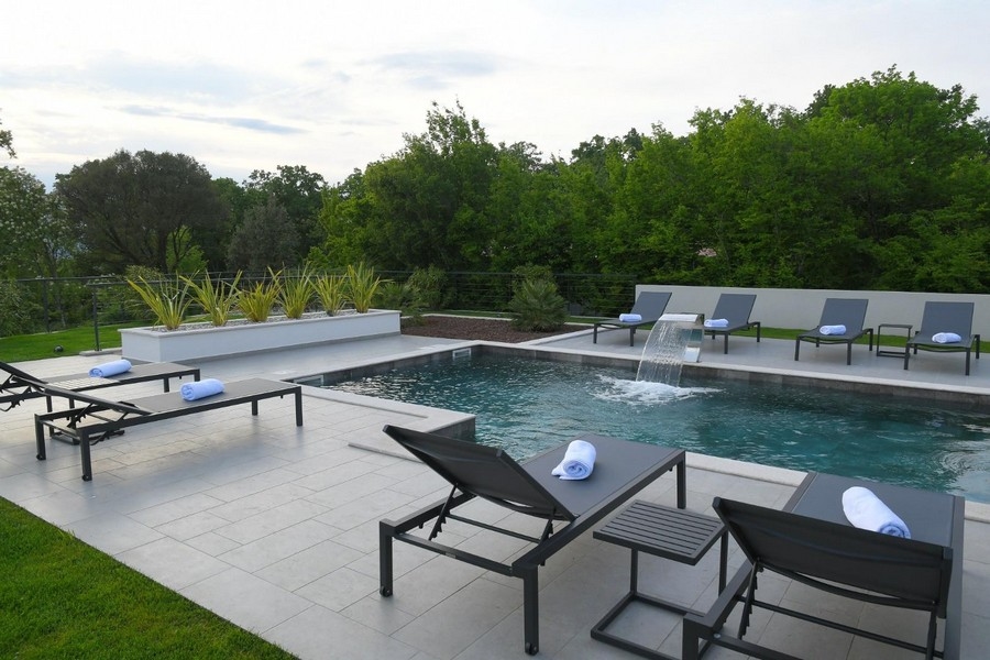 Bazén vily H3399 na ostrove Krk v Chorvátsku.