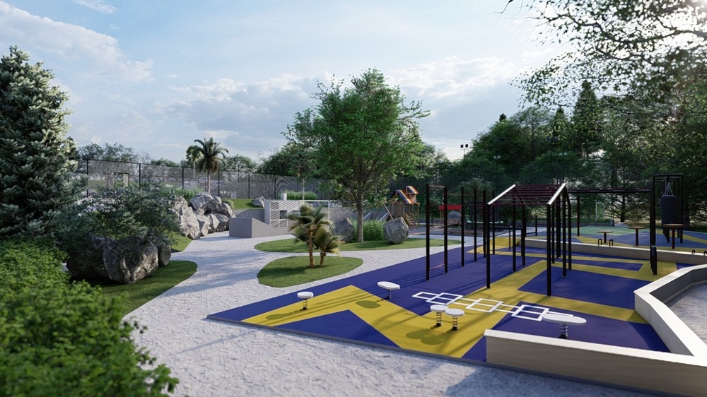 Realitná vonkajšia telocvičňa.