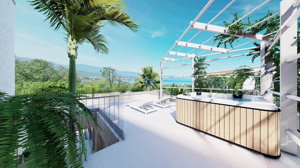 Terasa s jacuzzi - Vila H3477 na predaj v Chorvátsku.