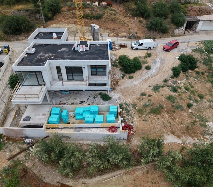 Novostavba vily z vtáčej perspektívy - na predaj v Chorvátsku