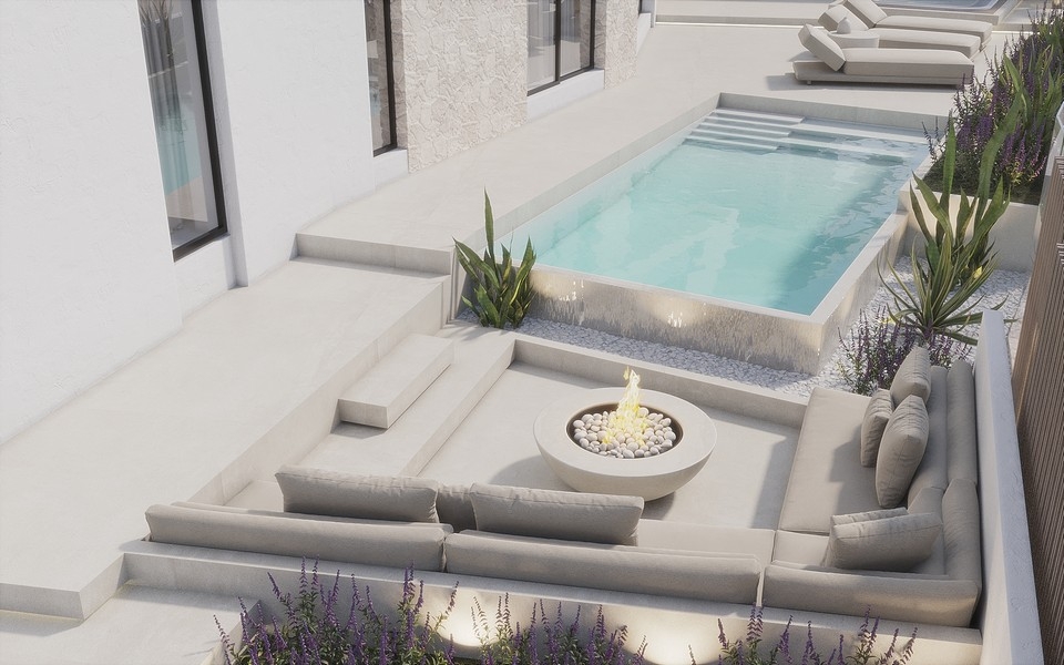 Krásny vonkajší areál - 3D vizualizácia.