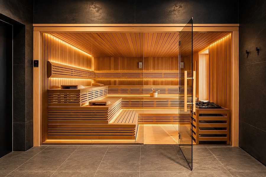 Sauna s dreveným obkladom