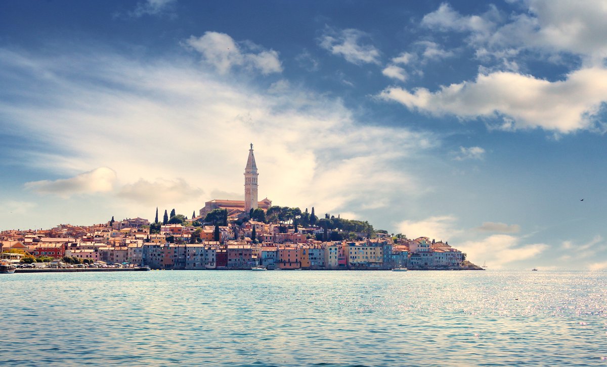 Staré mesto Rovinj pri mori v Istrii